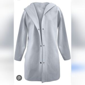 12 5X. Sinle Breasted Lightwieght Grey Hooded Jacket